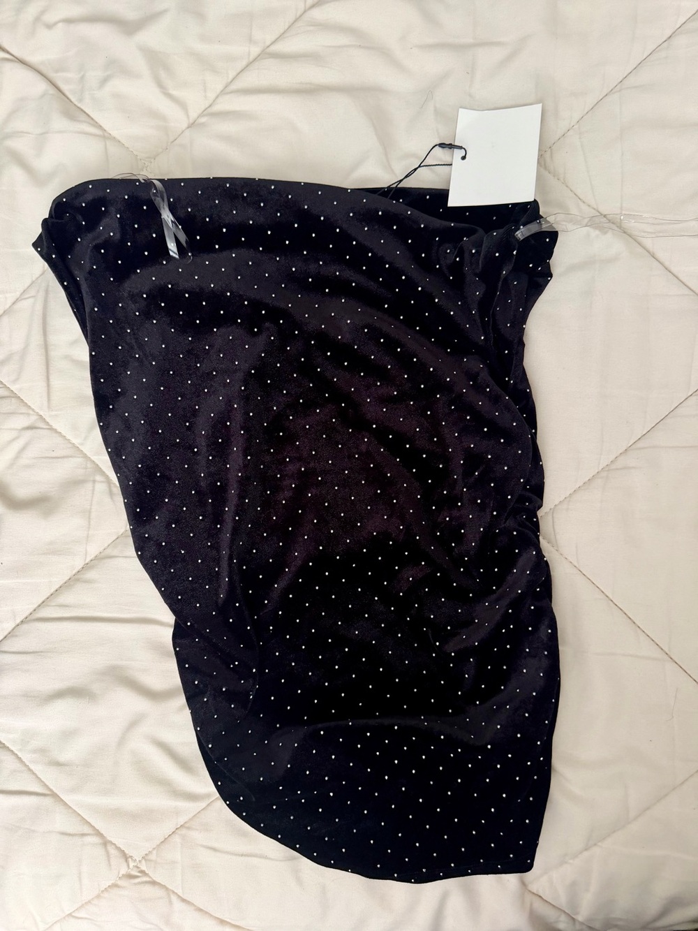 Black Velvet Stone Off Shoulder Top